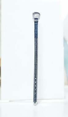 BB Simon Blue Glitter Rhinestone Western Belt